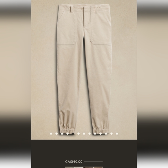 Cream Corduroy Utility pant, Banana Republic, size 8L - Picture 5 of 6